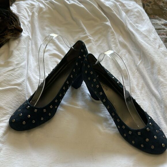 Kenneth Cole heels denim suede size 8.5 excellent condition - Picture 6 of 16